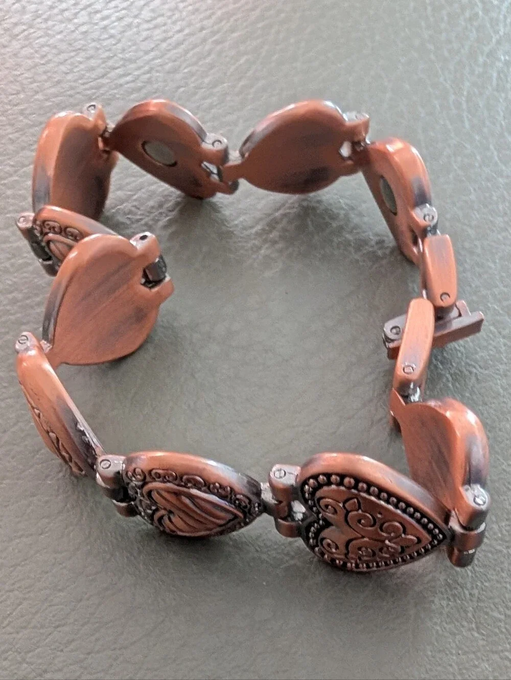 Heart Shaped Copper Panel Magnetic Therapy Bracelet